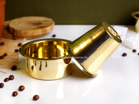 Brass - Coffee Dabara Set - Glossy - Export Finish .