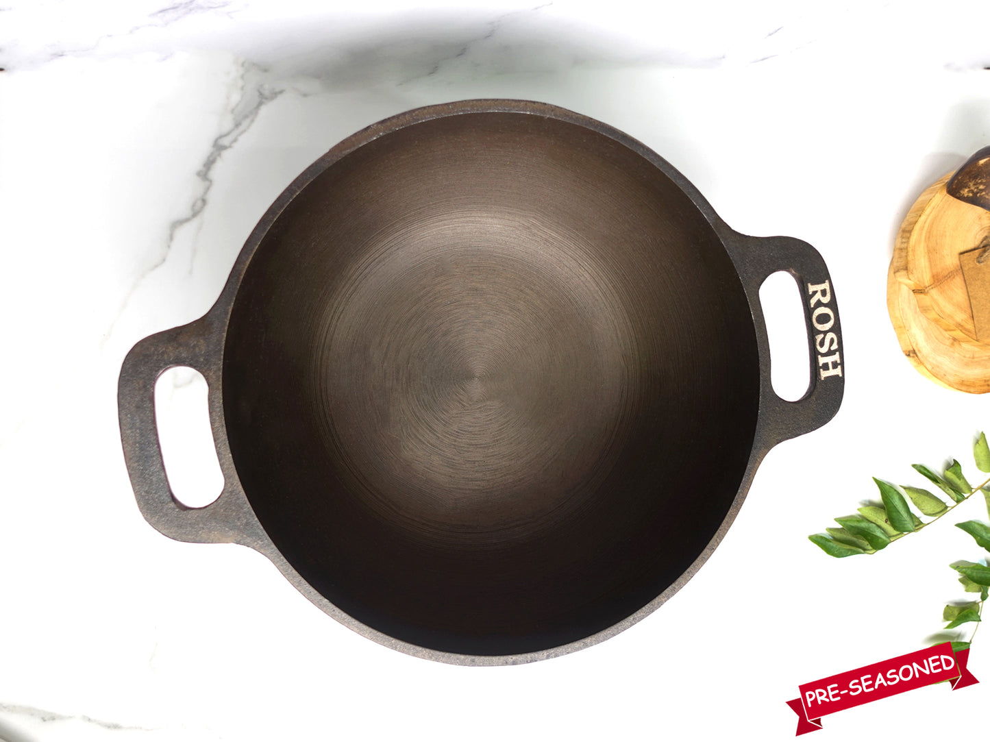 Combo Offer - 14 - Dosa Tawa - Cast Iron - Single Handle - Grinded - Multi Fry Pan - Fish Fry Tawa - Cast Iron - Rosh Multi Fry Pan - 10 Inch - Grinded.