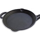 Combo Offer - 7 - Skillet - With Lid - Elevated Handle - Rosh - Modern Style & Double Handle - Grinded & Fish Fry Tawa - Cast Iron - Rosh Multi Fry Pan - 10 Inch - Grinded .