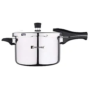Bergner Argent Elements Tri-Ply Stainless Steel Unpressure Cooker With Outer Lid (5.5 Ltrs., Silver), 5.5 Liter