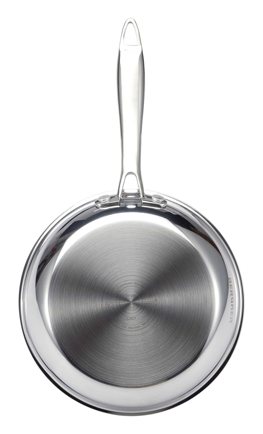Bergner Argent TriPly Stainless Steel Fry Pan with Riveted Cast Handle & Induction Base (22 cm, Silver)