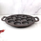 Paniyaram Pan - Cast Iron - Full Flat Base - 12 Pit .