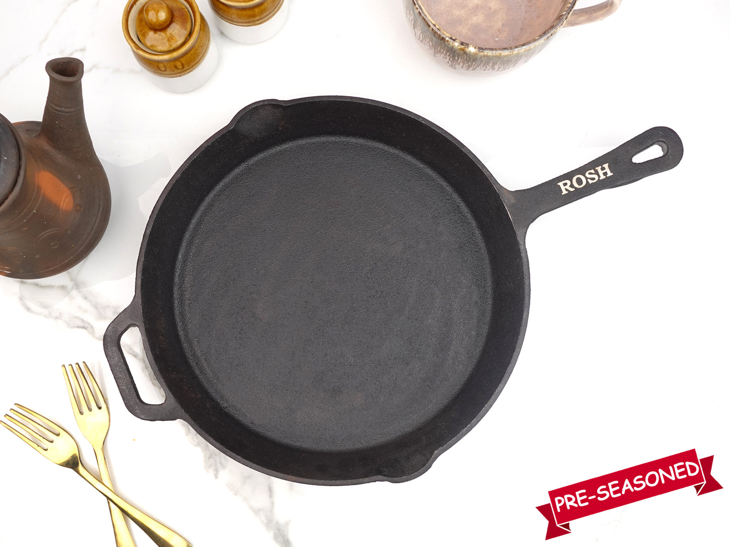 Skillet - Cast Iron - 12 Inc Dia - Pre-Seasoned.