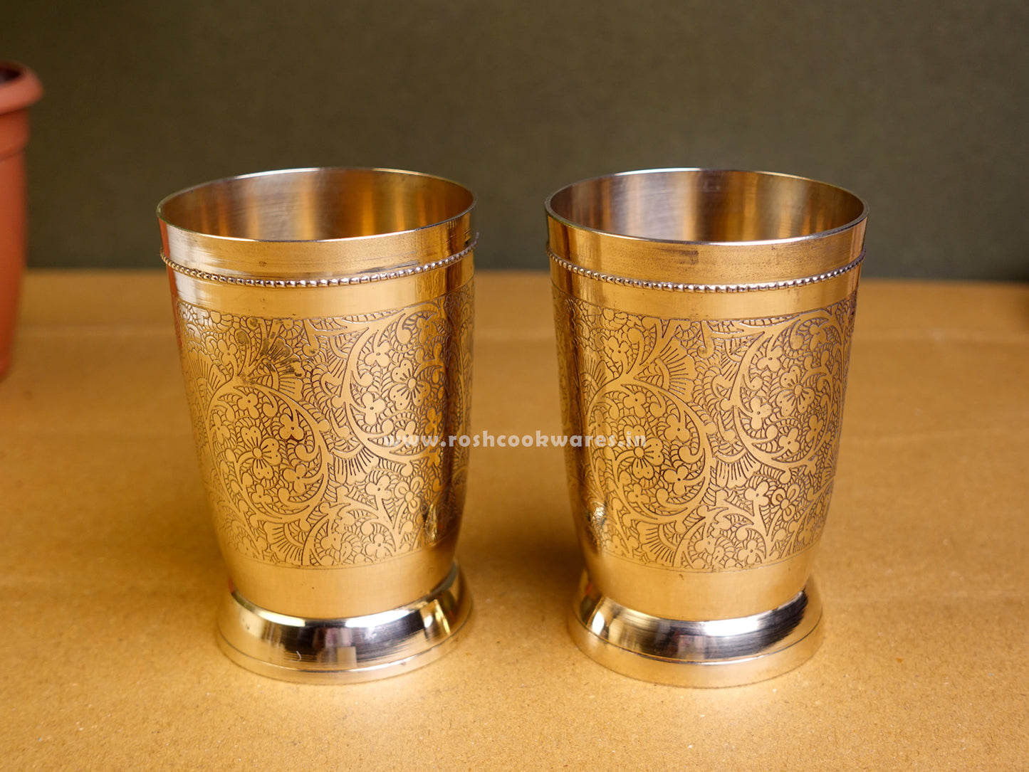 Glass Floral - Bronze - Set Of 2.