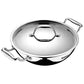 Bergner Argent Tri-Ply Stainless Steel Deep Kadhai with Stainless Steel lid (26 cm, 4.5 Liters, Induction Base, Silver), Standard (BGIN-1544)