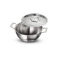 Tramontina Aeion Triply Stainless Steel Deep Kadai with Lid 24cm/3.8 L Non Toxic Induction Friendly, 10 Year Warranty