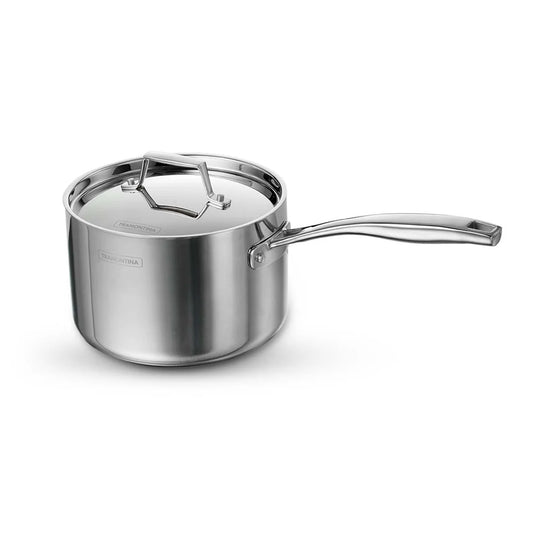 Tramontina Aeion Triply 16cm/2.1 liter Stainless Steel Sauce Pan with SS 304 Lid | Healthy, Non Toxic | Milk Pan/Tea Pan | Induction Friendly | Stay Cool Handle | NSF Certified | 10 Year Warranty*