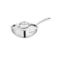 Bergner Argent-Mini Triply Stainless Steel Wok/Chinese Kadai, 18 cm, Induction Bottom, Gas Ready, Silver
