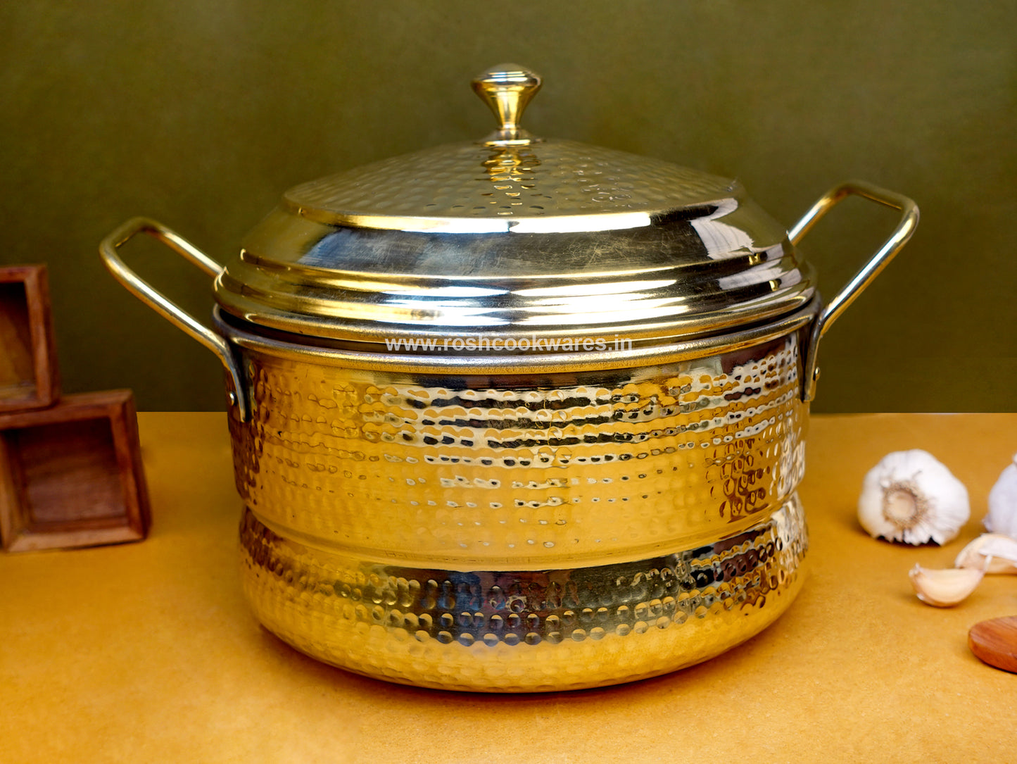 Brass Idli Pot - Trendy - Tin Coated (Plates , Pot Base & Below Lid)