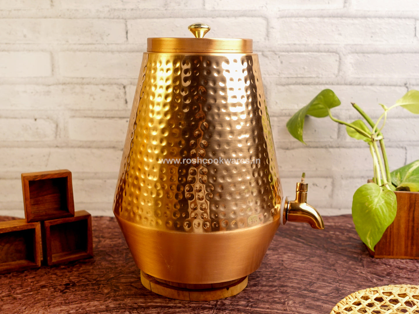 Copper Water Tank - 5 Ltr - Conical Hammerred.