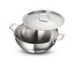 TRAMONTINA Aeion Triply Stainless Steel Deep Kadai with Lid 32cm/8.0 L Non Toxic Induction Friendly, 10 Year Warranty