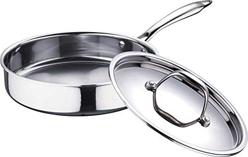 Bergner Argent Stainless Steel Curry Sautepan with Lid, 1.8Ltr (22cm x 5cm), Silver