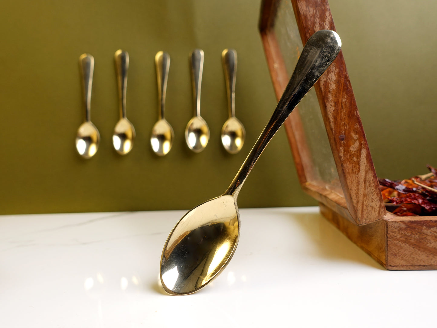 Table Spoon - Set Of 3 - Bronze .