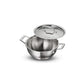 TRAMONTINA Aeion Triply Stainless Steel Deep Kadai with Lid 20cm/2.30 L Non Toxic Induction Friendly, 10 Year Warranty