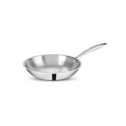 Bergner Argent-Mini Triply Stainless Steel Frypan Without Lid, 16 cm, Ergonimic Design Sturdy Handle, Induction Bottom, Gas Ready, Silver