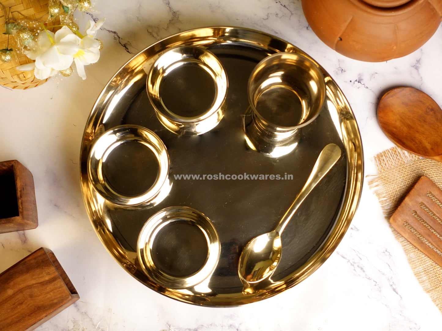 Thali Set - Kansa - 6 Pcs Set .