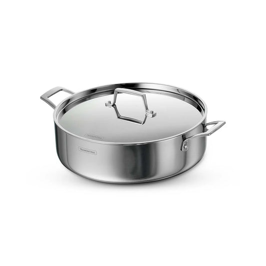 Tramontina Aeion Triply 20cm/3.1 liter Stainless Steel Casserole with SS 304 Lid Healthy, Non Toxic Stock Pot Biryani Pot Sauce Pot Induction Friendly Stay Cool Handle NSF Certified 10 Year Warranty*