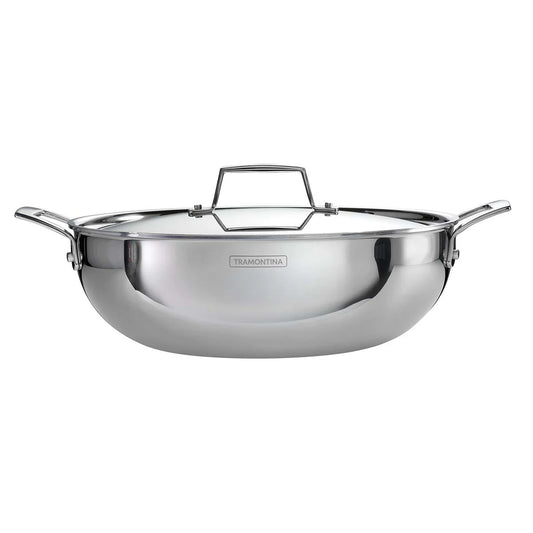 TRAMONTINA Aeion Triply 24cm/2.6L Kadai with SS 304 Lid | Healthy Non Toxic | Kadhai for Curry | Deep Fry | StirFry Cooking | Induction Friendly | Stay Cool Handle | NSF Certified | 10 Year Warranty*