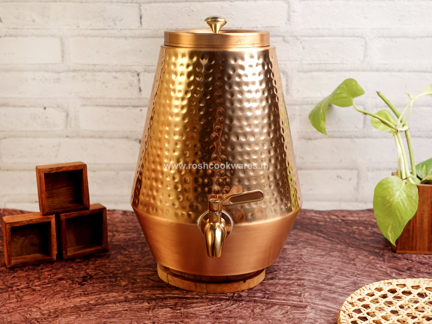 Copper Water Tank - 5 Ltr - Conical Hammerred.