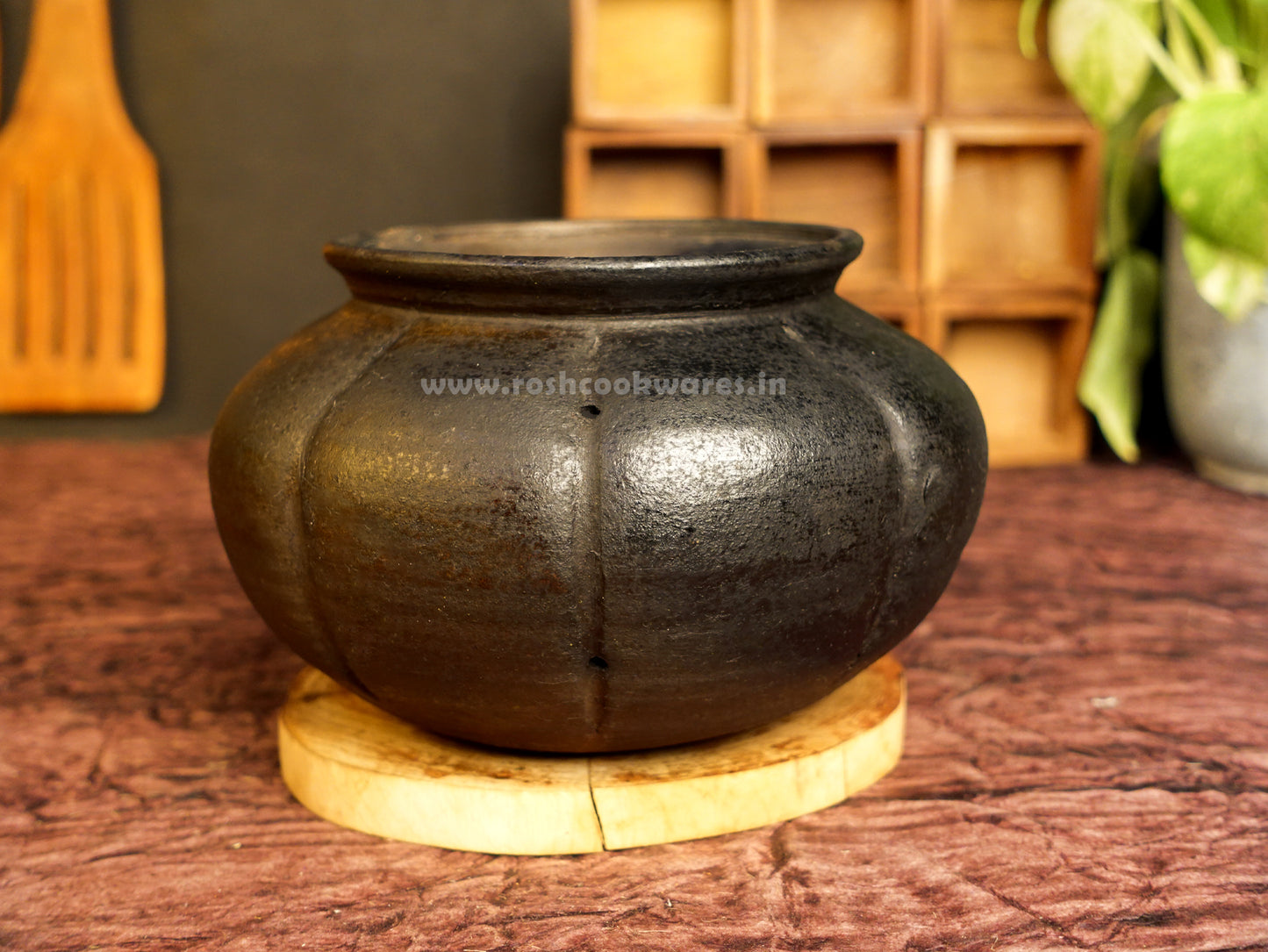 Clay - Pumpkin - Pot - Black.