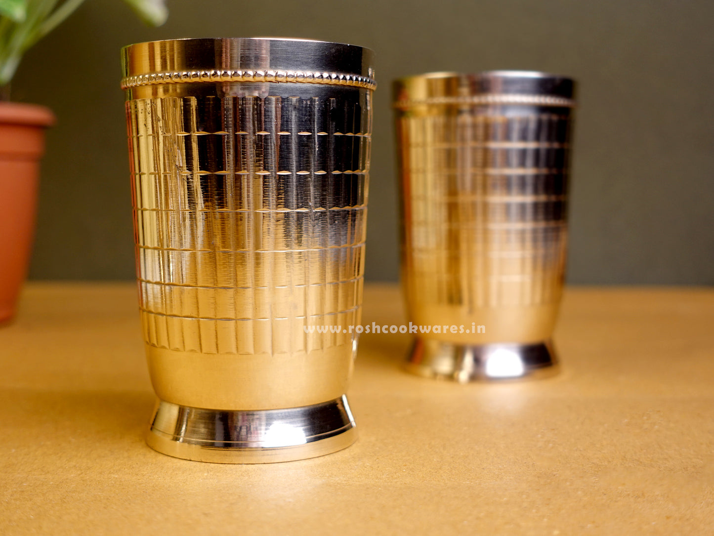 Glass Checks - Bronze - Set of 2.