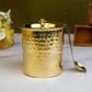 Ghee Pot - Brass With Tin - Hammerred Pattern.