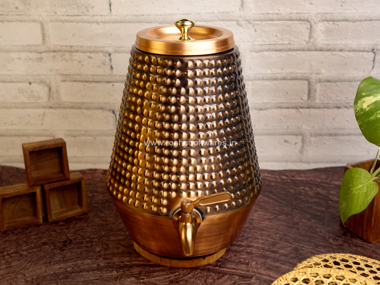 Copper Water Tank - 5 Ltr - Conical Bubble.