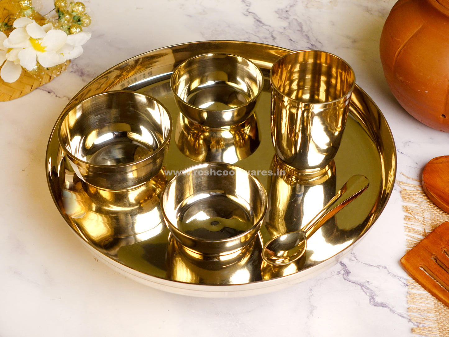 Thali Set - Kansa - 6 Pcs Set ..