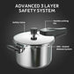 Tramontina Aeion+ 5.5L Triply Pressure Cooker | Outer Lid | Healthy Stainless Steel Cooker | PFAS, PFOA, PTFE Free | 4-Layer Safety | Side Helper Handle | Induction Friendly | 5-Year Warranty*