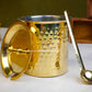 Ghee Pot - Brass With Tin - Hammerred Pattern.