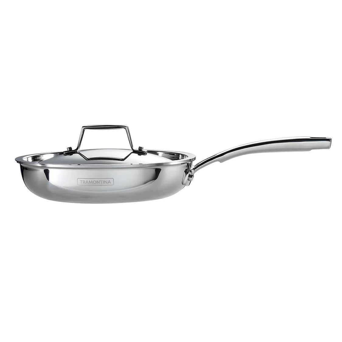 TRAMONTINA Aeion Triply 24cm Fry Pan with SS 304 Lid | Healthy, Non Toxic | Omelette Pan | Saute | Induction Friendly | Stay Cool Handle | NSF Certified | 10 Year Warranty*