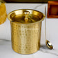 Ghee Pot - Brass With Tin - Hammerred Pattern. Mat Finish.