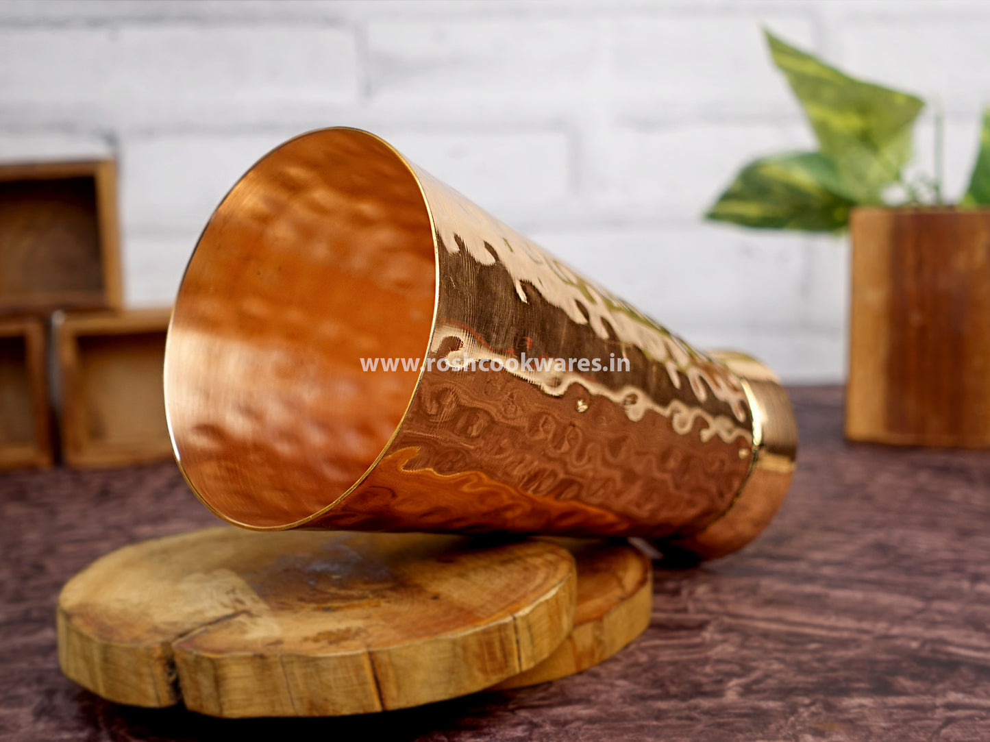 Copper Glass - Heavy -  Bed Side - With Brass Lid - Life Time Product.