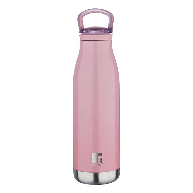 Bergner Walking Thermosteel Hot and Cold Bottle, 500 ml, Pink | Vacuum Insulated | Rust Proof | Leak Proof | Tea | Coffee | Juice