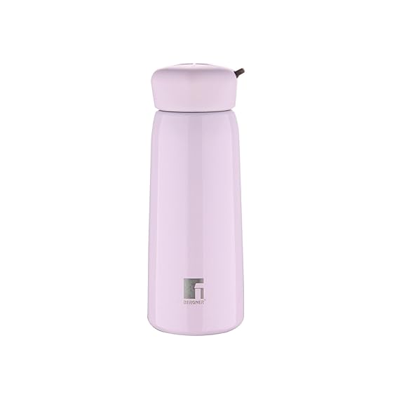 Bergner Walking Thermosteel Hot and Cold Bottle, 400 ml, Pink | Vacuum Insulated | Rust Proof | Leak Proof | Tea | Coffee | Juice