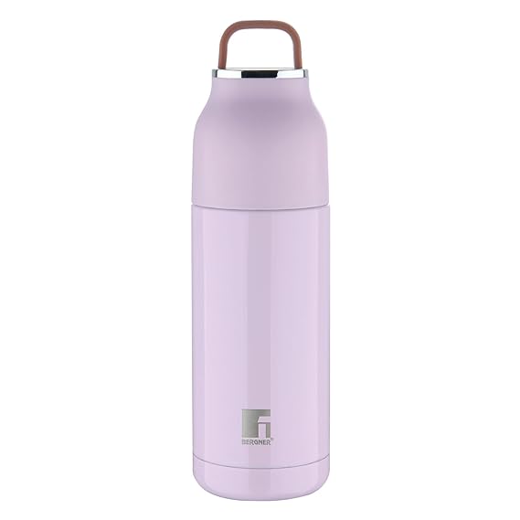 Bergner Walking Thermosteel Hot and Cold Bottle, 350 ml, Purple | Vacuum Insulated | Rust Proof | Leak Proof | Tea | Coffee | Juice
