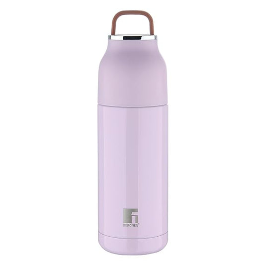 Bergner Walking Thermosteel Hot and Cold Bottle, 350 ml, Purple | Vacuum Insulated | Rust Proof | Leak Proof | Tea | Coffee | Juice