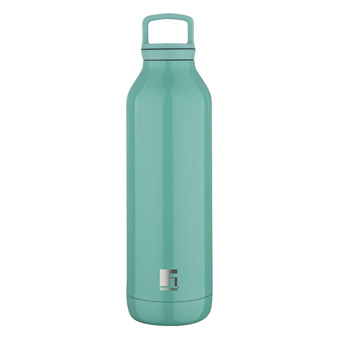Bergner Walking Thermosteel Hot and Cold Bottle, 750 ml, Green | Vacuum Insulated | Rust Proof | Leak Proof | Tea | Coffee | Juice