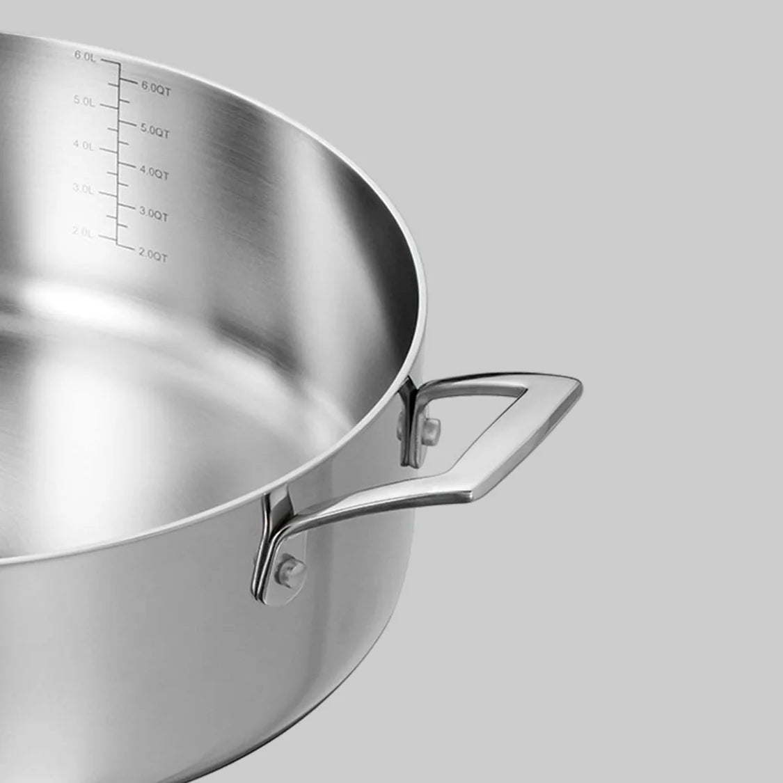 Tramontina Aeion Triply 24cm/4.8 liter Stainless Steel Casserole with SS 304 Lid Healthy, Non Toxic Stock Pot Biryani Pot Sauce Pot Induction Friendly Stay Cool Handle NSF Certified 10 Year Warranty*