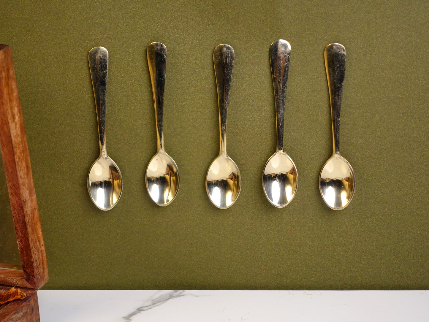 Tea Spoon - Set Of 3 - Bronze .