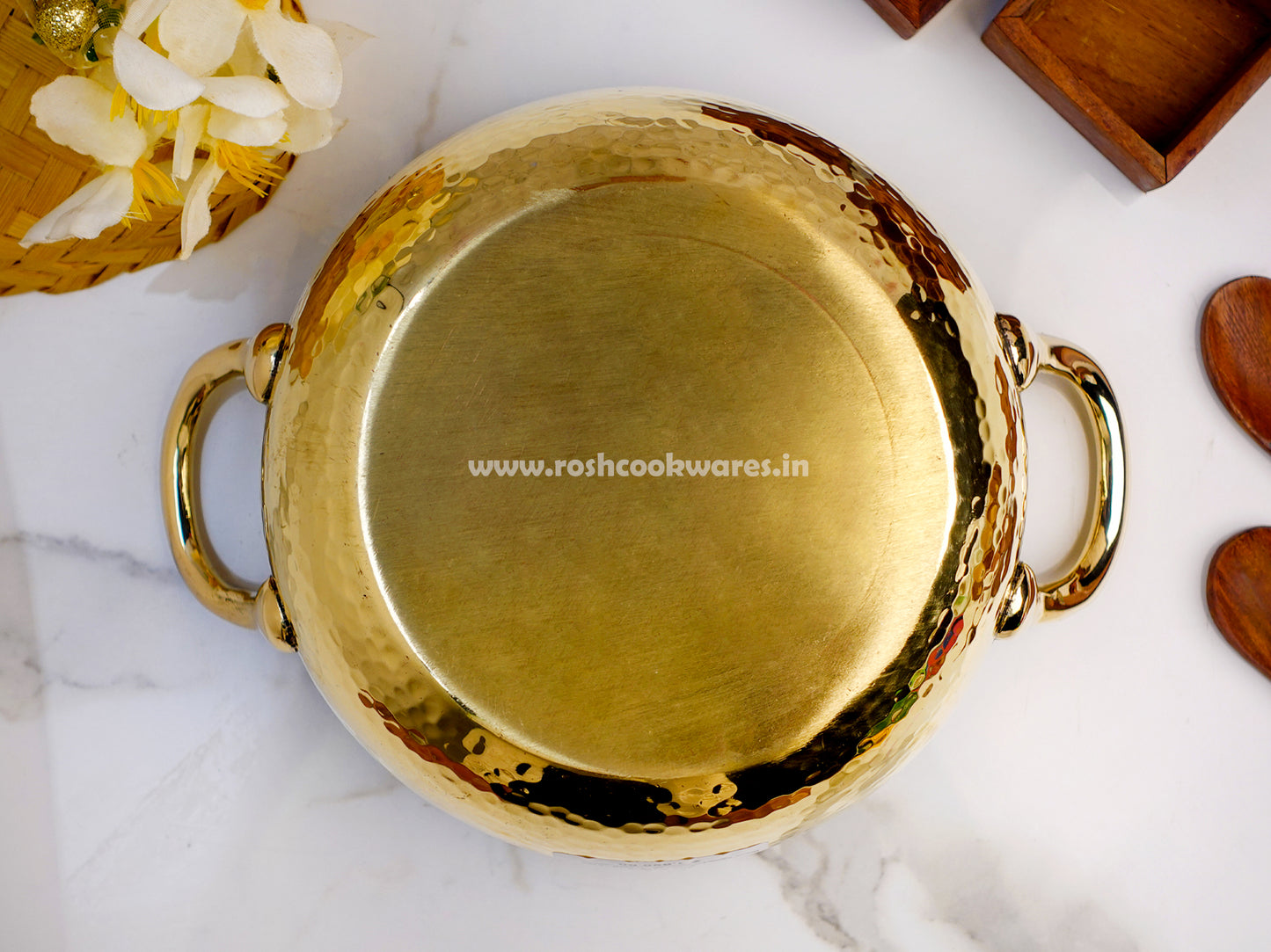 Brass Kadai Hammerred - With Tin Coating Inside .