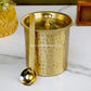 Ghee Pot - Brass With Tin - Hammerred Pattern. Mat Finish.