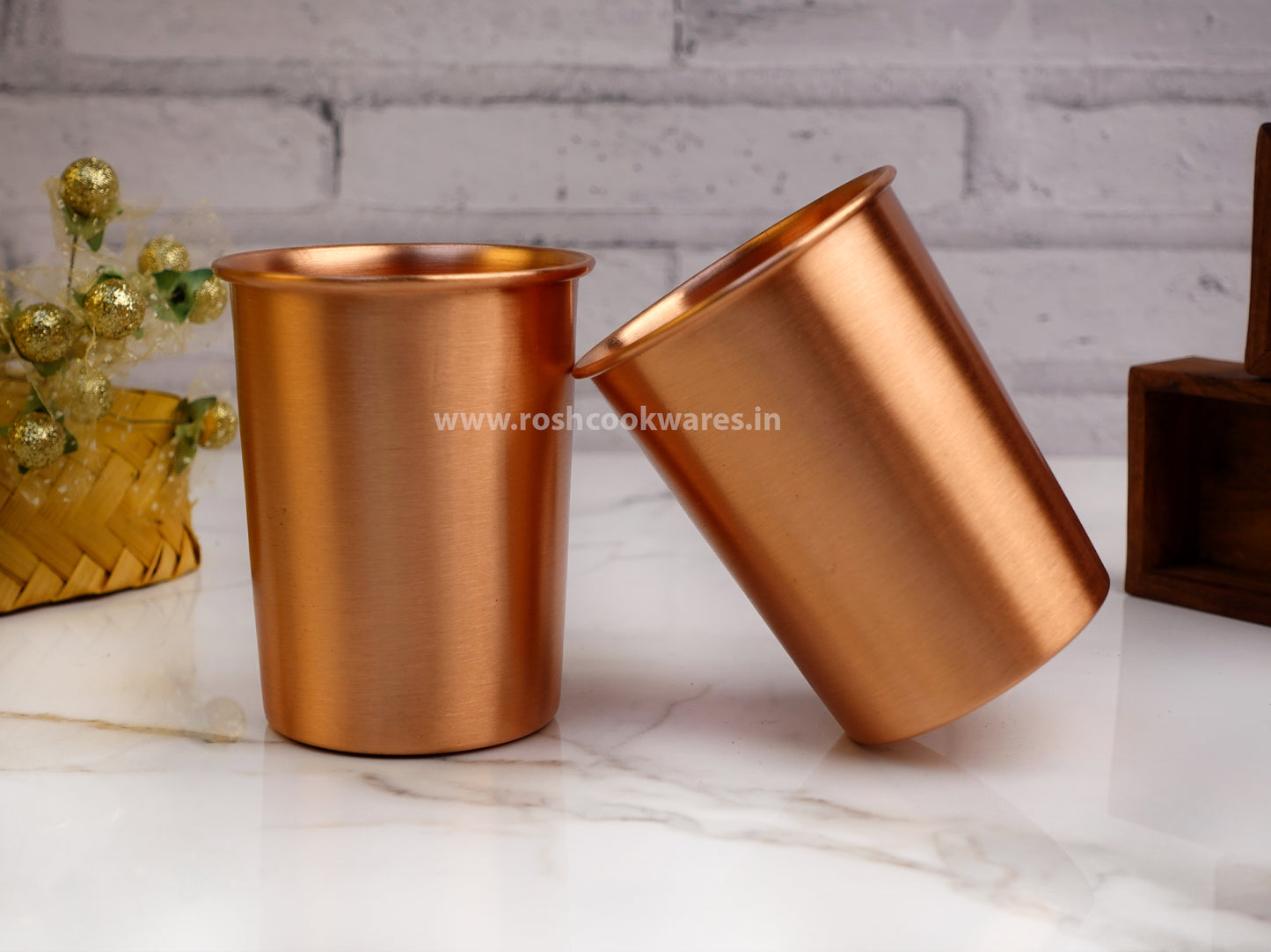 Copper Glass - Set of 4 - Plain.