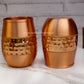 Copper Glass - Set of 4 - Centre Hammering Fancy.