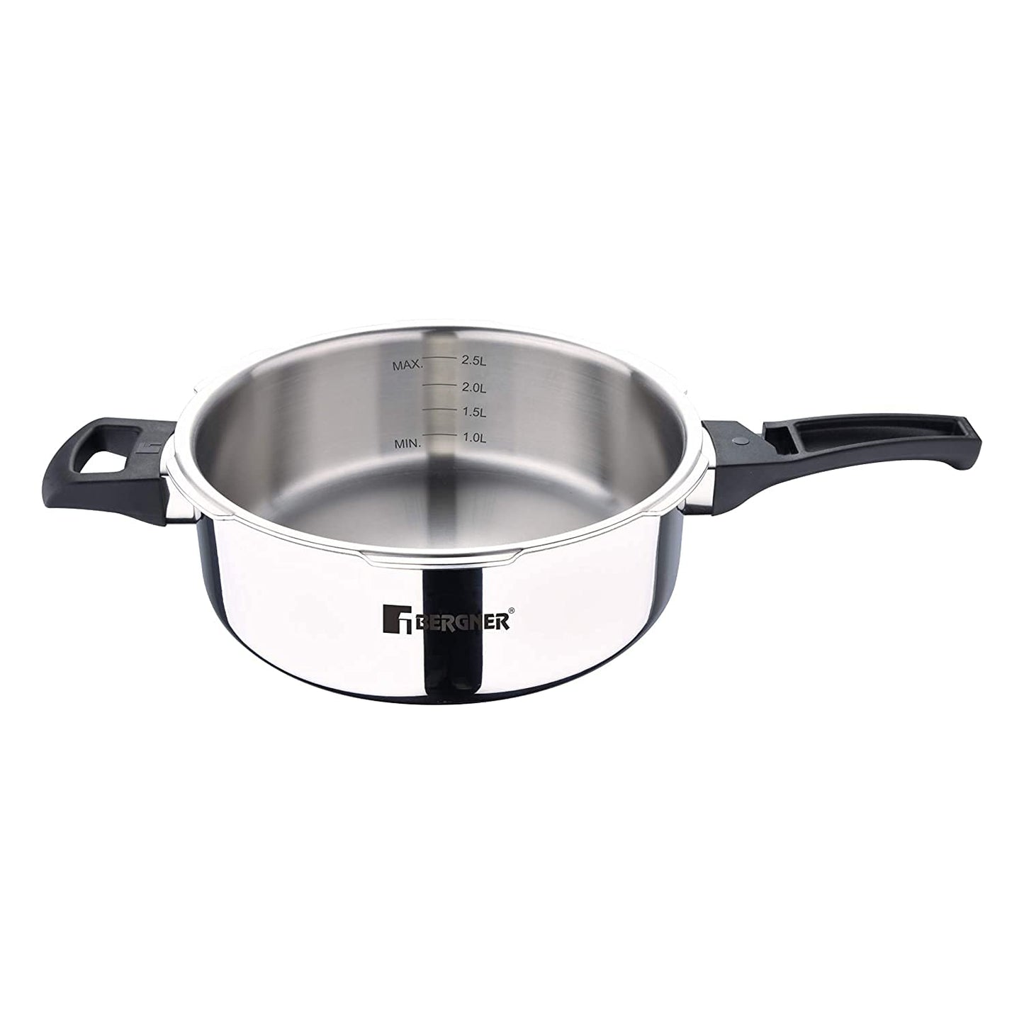 Bergner Argent Elements Tri-Ply Stainless Steel Unpressure Cooker Pan With Outer Lid (3.5 Ltrs., Silver), 3.5 Liter