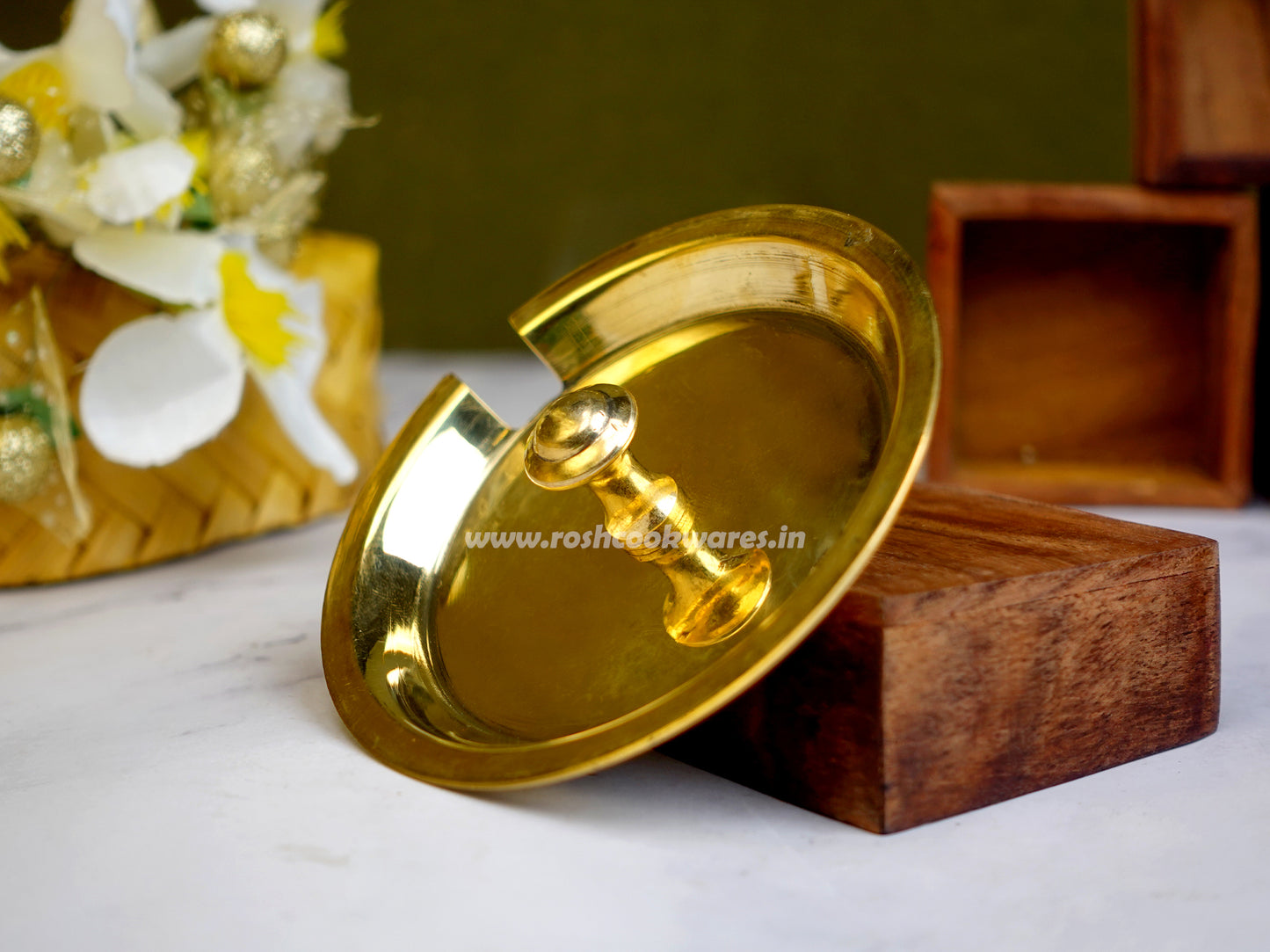 Ghee Pot - Brass With Tin - Hammerred Pattern.