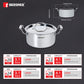 Bergner Argent Tri Ply Stainless Steel Casserole with Stainless Steel Lid (28 cm, 8.3 Litres, Induction Base, Silver)