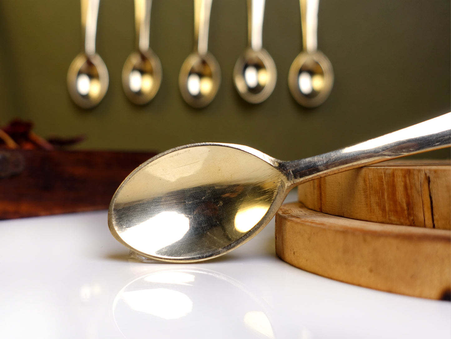 Tea Spoon - Set Of 3 - Bronze .