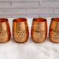 Copper Glass - Set of 4 - Centre Hammering Fancy.