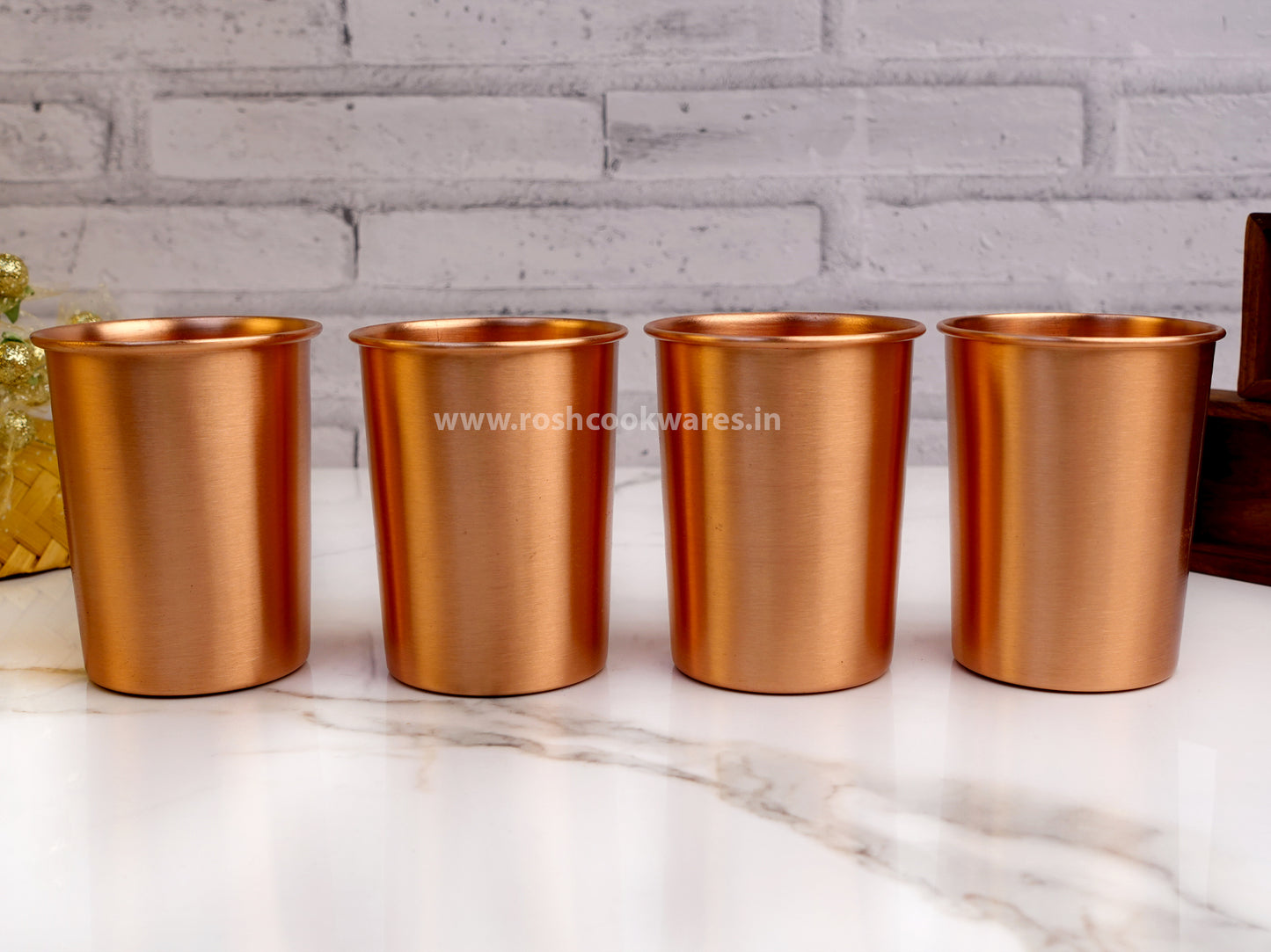 Copper Glass - Set of 4 - Plain.